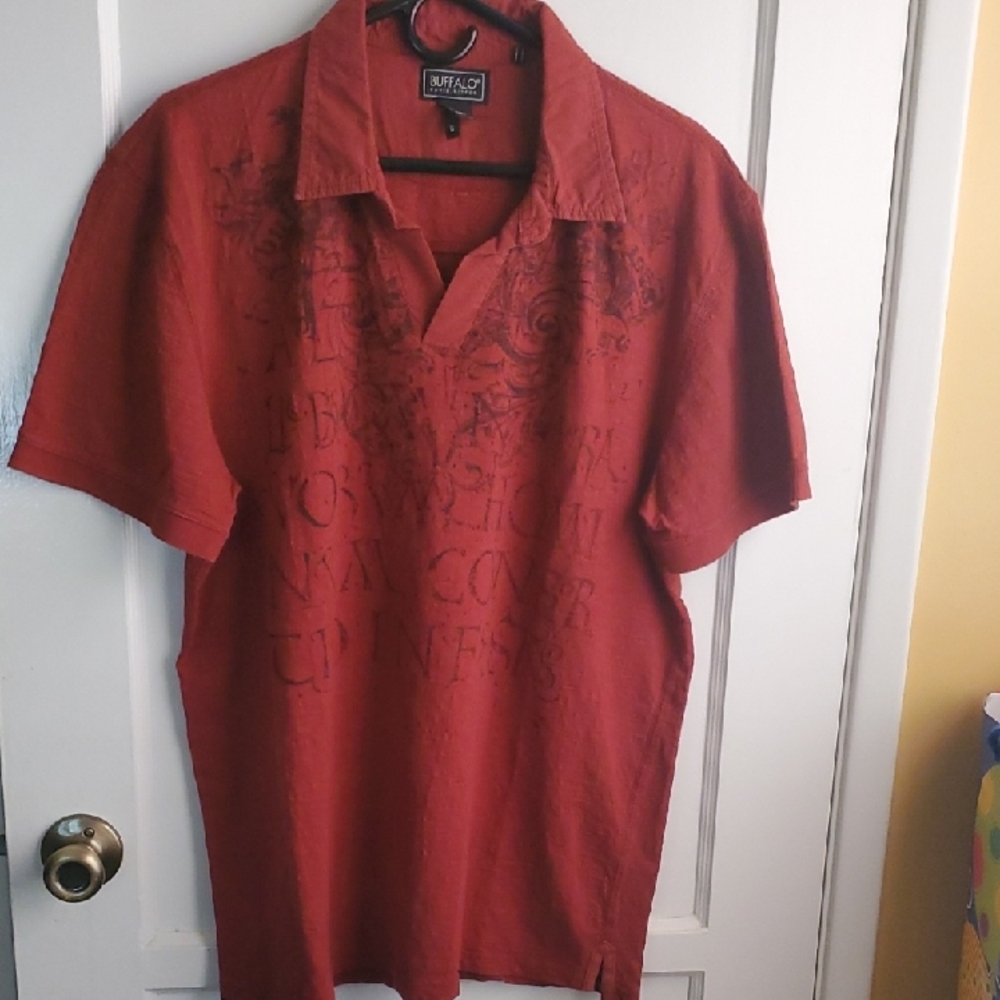Buffalo David Bitton Red Casual Button Down Shirt